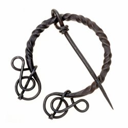[16 Fi Knoten] Hufeisenfibel tordiert mit verschlungenen Enden - 8 cm
