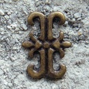 Lilien-Kreuz, altmessingfarbener Beschlag