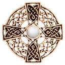 Schmuck Fibel Namida – Keltisches Kreuz 3,4 cm – Bronze – Historische Brosche für Gewänder und Umhänge