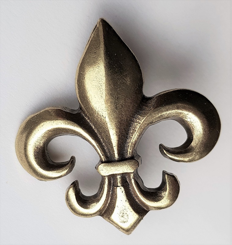 [N-311-2] heraldische Lilie, messingfarbener Beschlag
