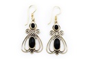 Ohrhänger 'Arianrhod Onyx' Bronze Schmuck für Mittelalter, Reenactment und Larp