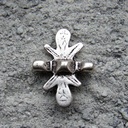 Rüstungs-Kreuz-Niete, silberfarbener Beschlag