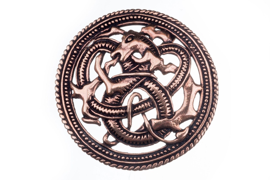 [avb530] Wikinger Anhänger 'Feuerdrache' aus Bronze - Mittelalter, Larp, Reenactment Schmuck