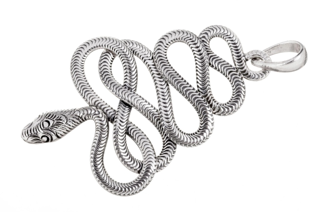 Schlangen-Anhänger MANDARA aus 925er Silber – Mystisches Amulett der Verwandlung (5 cm)