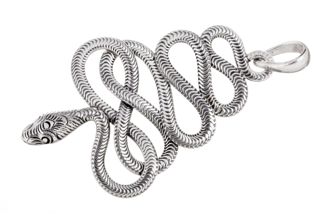 Schlangen-Anhänger MANDARA aus 925er Silber – Mystisches Amulett der Verwandlung (5 cm)