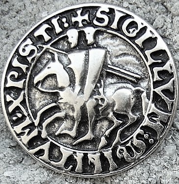 Siegel der Templer, silberfarbener Beschlag