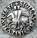 „Siegel der Templer“ – Silberfarbener Zierbeschlag Ø 35 mm aus Zamak