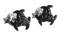 Ohrstecker 'Fruela Black Triskel-Tribal' Sterling Silber 925 - Schmuck für Mittelalter, Reenactment und Larp