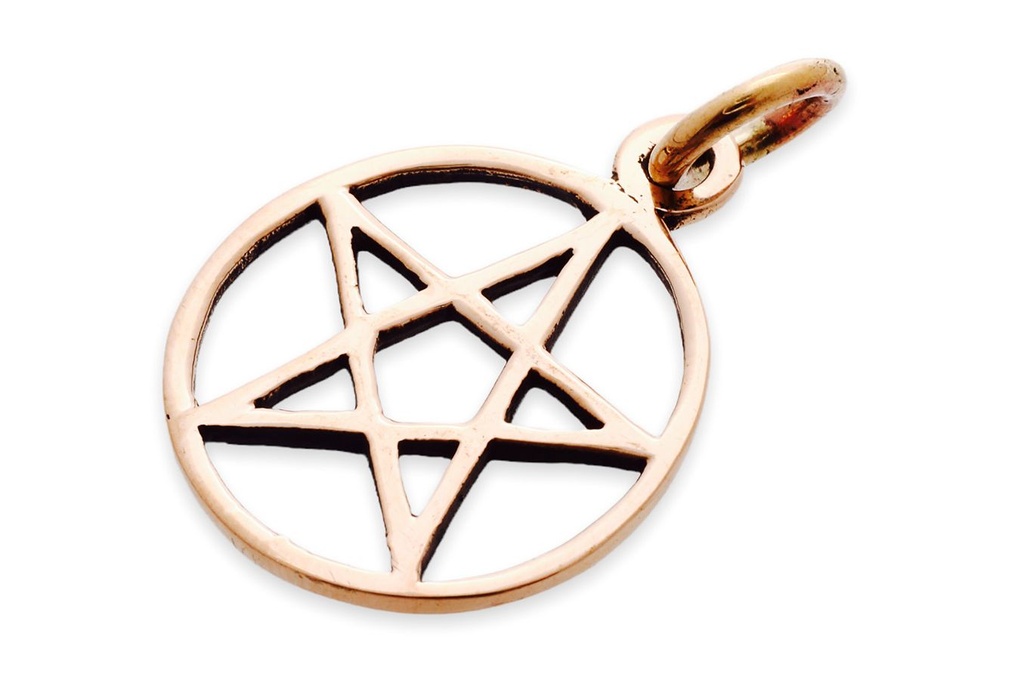 [amb537] Amulett, Anhänger 'Pentagramm Penarddun' aus Bronze - Mittelalter, Larp, Fantasy Schmuck