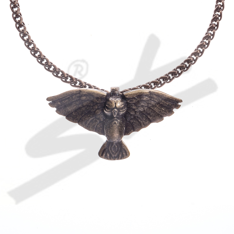 Halskette Eule Rosmerta, altmessingfarben