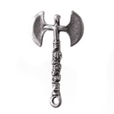 Wikinger Doppelaxt Anhänger silberfarben – Symbolträchtige Nordic Axe aus Zamak