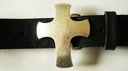 Croche Kreuz-Schließe in Silberoptik – Primitive Gürtelschnalle für 4 cm Gürtel