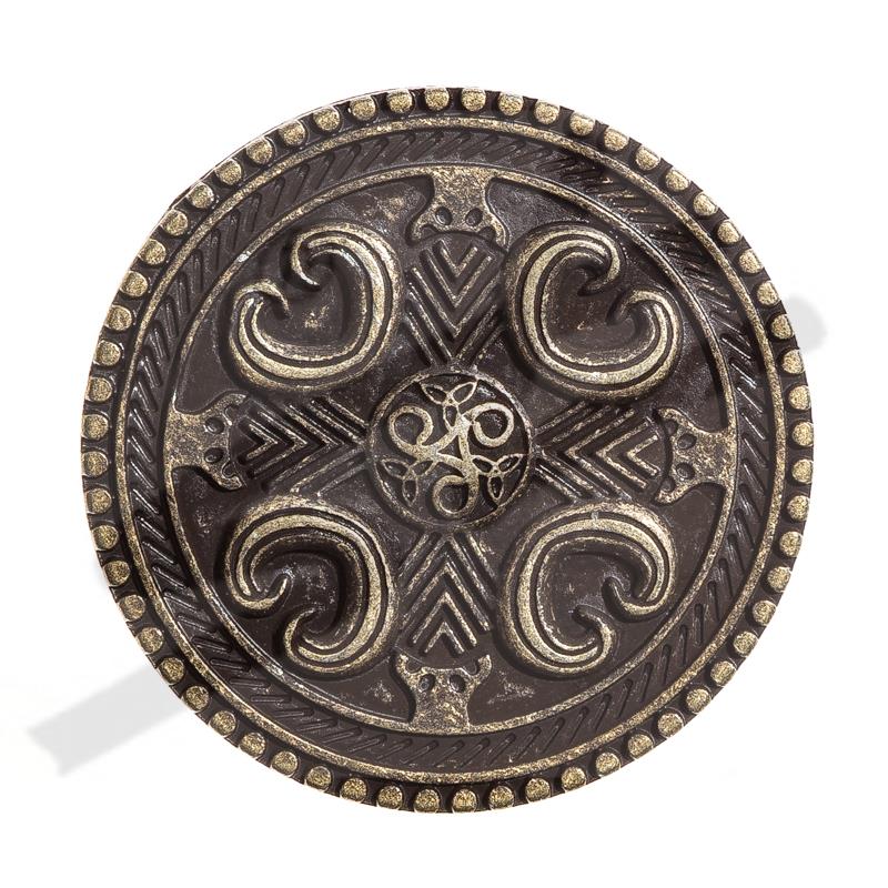 [B643-21] Breastplate Gürtelschließe messingfarben – große Schildform-Schließe für 4 cm Gürtel