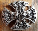 Skull-Cross, silberfarbene Koppelschließe