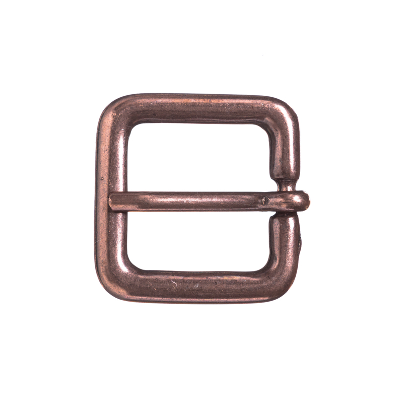 [B629-4] Gürtelschließe Jiline kupferfarben – 2 cm rechteckige Schließe für schmale Gürtel im Mittelalter- und LARP-Stil