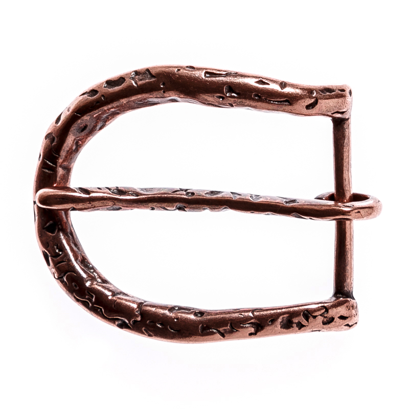[B608-4] Gürtelschließe „Forged“ – Kupferfarbene Dornschließe in Schmiedeoptik für 4 cm breite Riemen