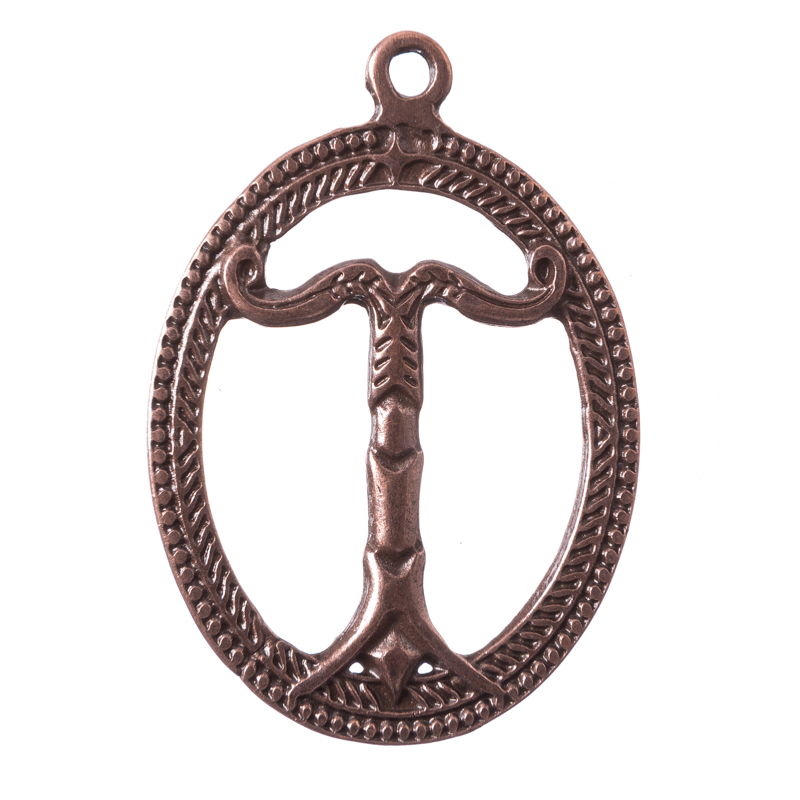 [P-5164-4] Irminsul Anhänger kupferfarben – Germanisches Weltsäulen-Symbol aus Zamak 