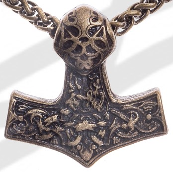 Anhänger Thor-Hammer , altmessingfarben