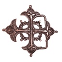 Schließe Artus Lilienkreuz – Kupferfarbene Musketier-Schnalle 70 mm für 4 cm Riemen