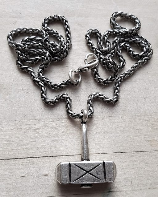 [PK-5129-1] Halskette Schmiede-Mjölnir, silberfarbener Thor-Hammer