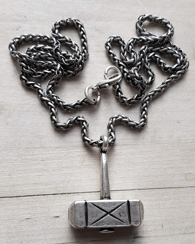 [PK-5129-1] Halskette Schmiede-Mjölnir, silberfarbener Thor-Hammer
