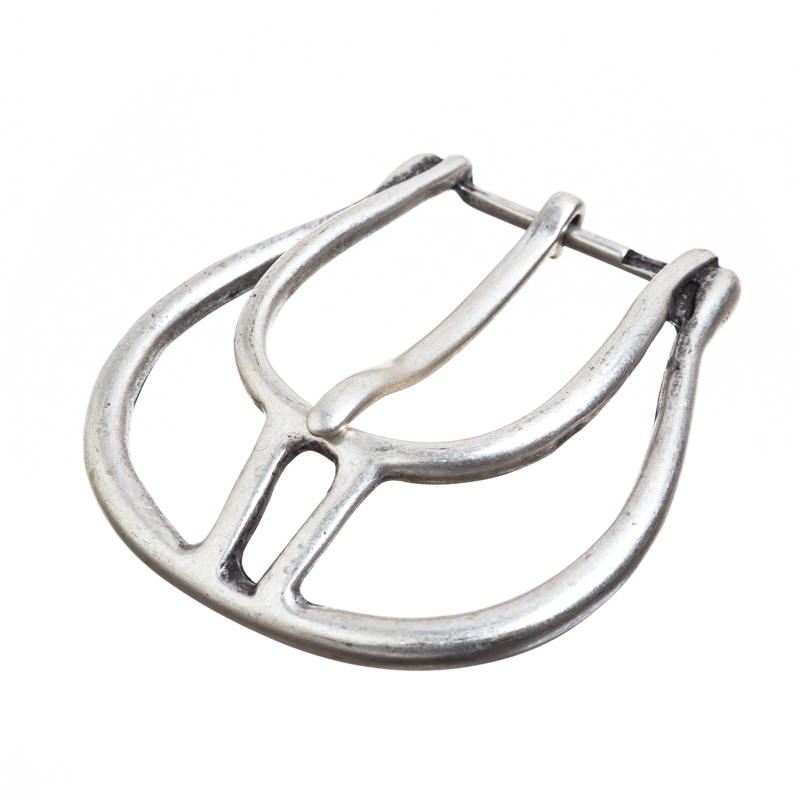 [B1191-1] Gürtelschließe „Olaf“ – Große silberfarbene Mittelalter-Schnalle für 4 cm breite Riemen