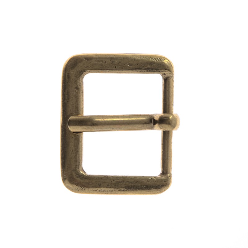 [B630-2] Mittelalter-Schließe Antik 3 messingfarben – Dornschließe für 3 cm Gürtelriemen aus Zamak