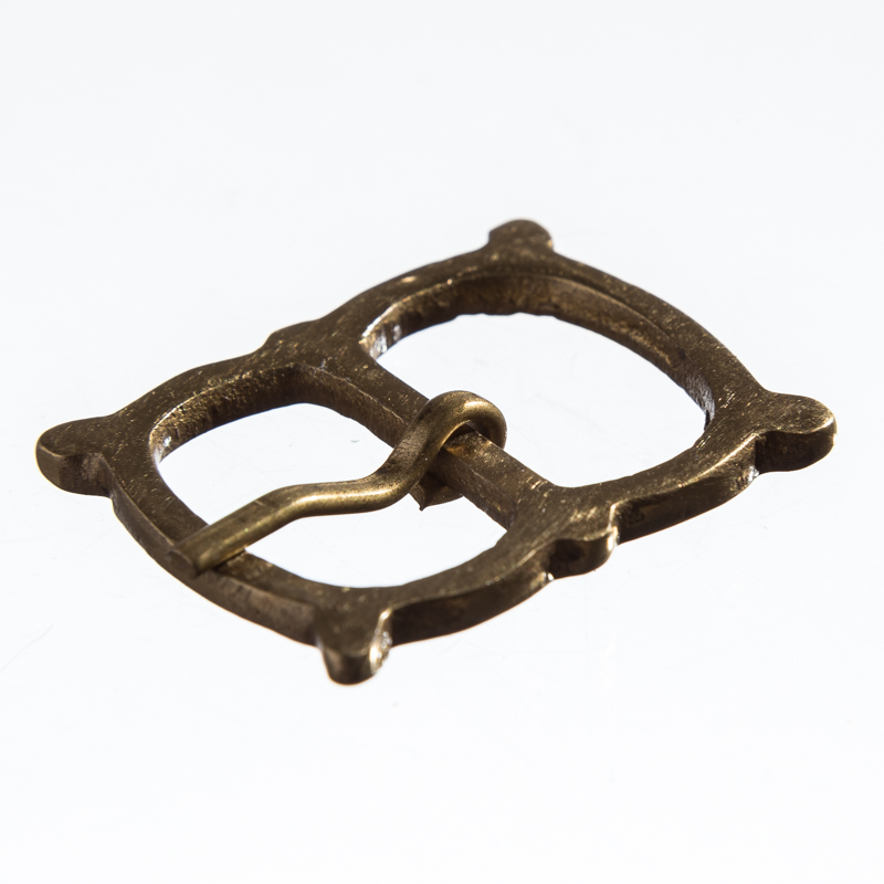 [B653-2] Mittelalter-Doppelschließe 2 cm aus Vollmessing – Schlichte Gürtelschnalle für LARP, Gürtel & Ausrüstung