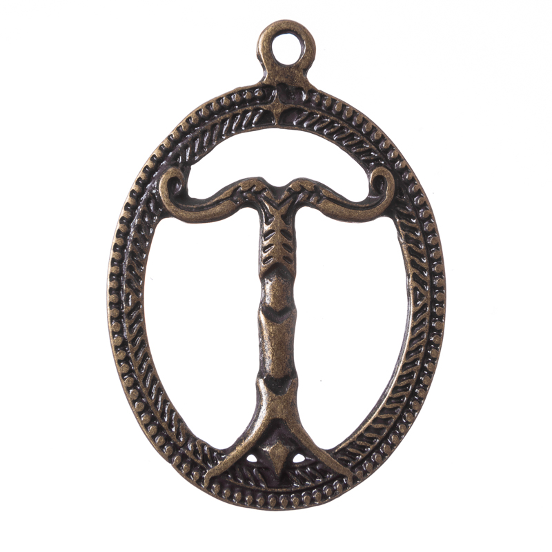 Irminsul Anhänger altmessingfarben – Germanisches Weltsäulen-Symbol aus Zamak 