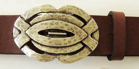 [B3020-1] Barclay Gürtelschließe silberfarben – Keltische 4 cm Flechtband-Schnalle im offenen Knotendesign