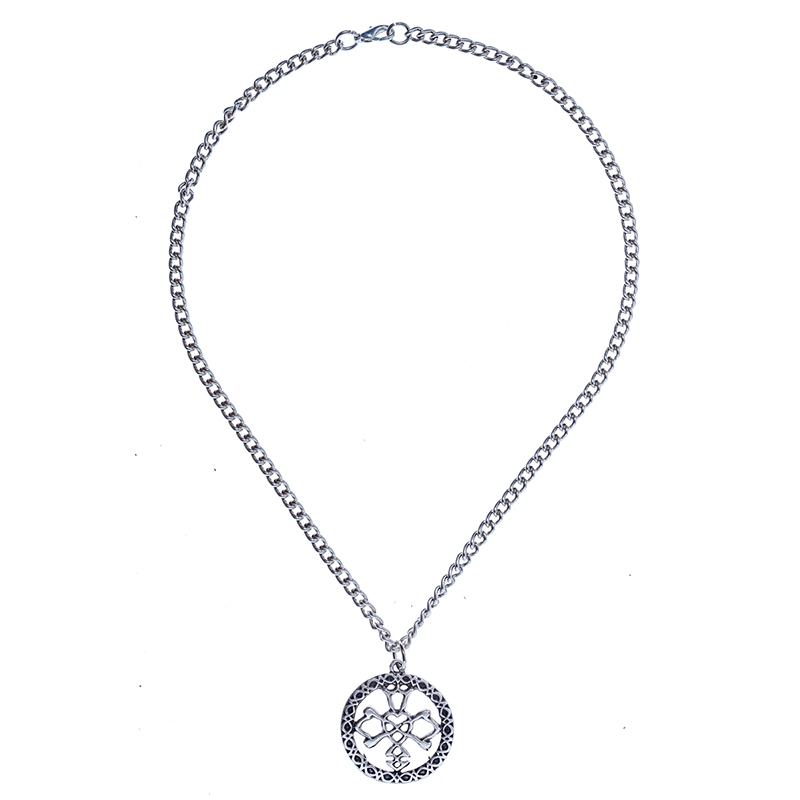 Halskette „Celtic Wedding Knot“ – Silberfarbener keltischer Hochzeitsknoten an schwerer Kette 