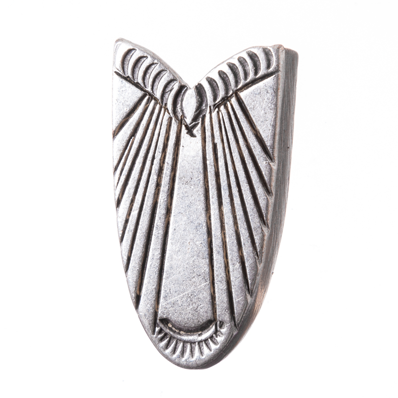 [T-601-1] Gürtelspitze 2 cm – Silberfarbener Gürtelabschluss im mittelalterlichen Design