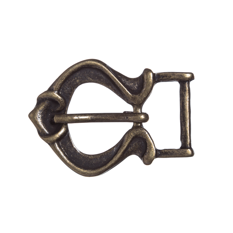 [B683-21] Douglas Mittelalter-Schließe in Altmessing – Schmale Dornschließe für 2 cm Riemen 