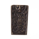 ODIN Gürtelspitze altmessingfarben – Zierbeschlag mit keltischem Knotenmotiv für 2 cm Riemen