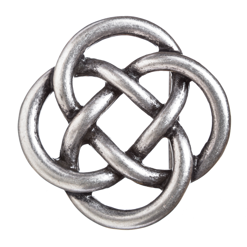 [B621-1] Gürtelschließe „Glendale“ – Silberfarbene Schnalle mit keltischem Knotenmotiv für 4 cm Riemen