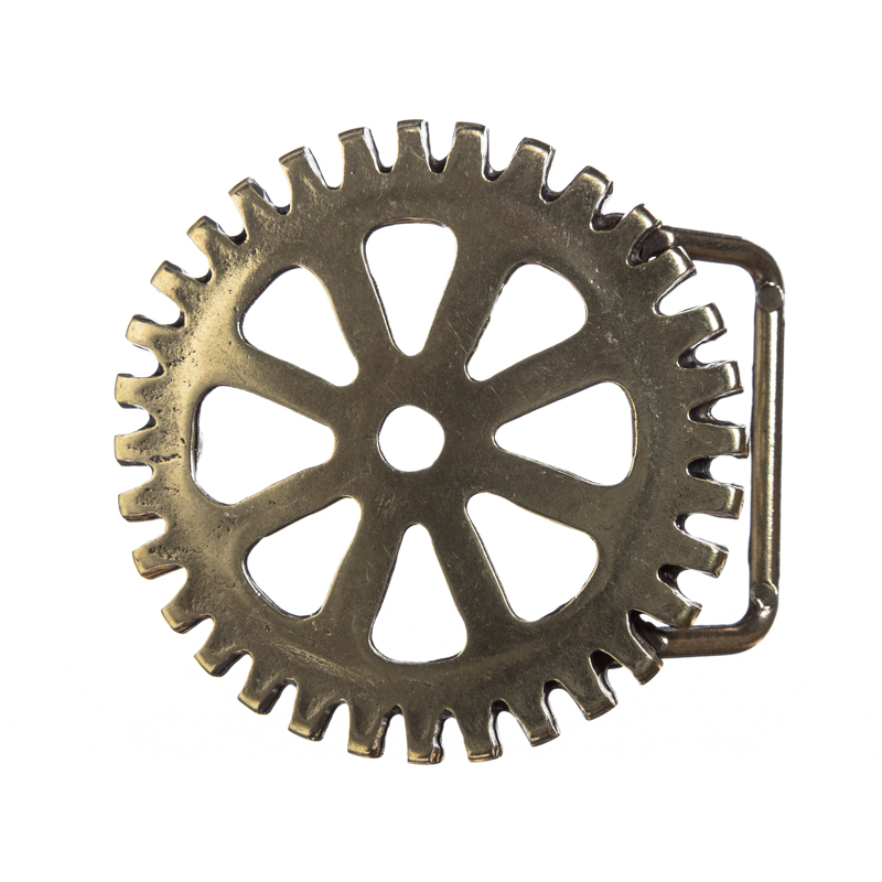[B615-2] Silberfarbene Zahnrad-Schließe im Steampunk-Design für 4 cm Gürtel