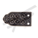 altmessingfarbene Mittelalter-Gürtelspitze Wellen 3cm