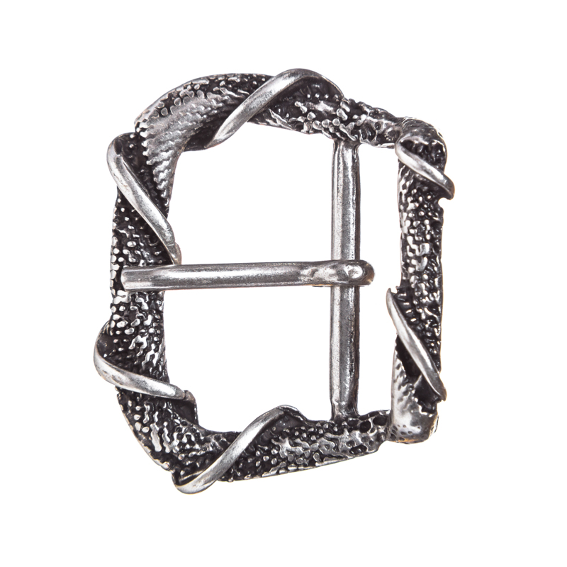 [B669-1] Dragonskin Gürtelschließe in Silberoptik – Schuppenschließe für 2,5 cm Riemen im Drachenstil