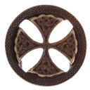 Keltische Gürtelschnalle Keltenkreuz altmessing – Schließe 70 mm für 40 mm Riemen
