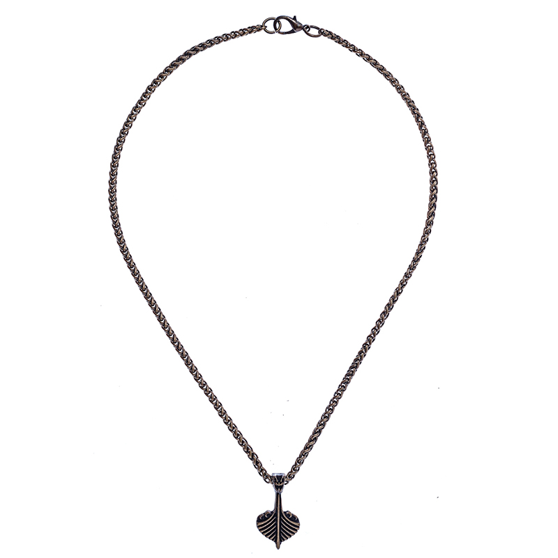 Halskette Drachenboot, altmessingfarben