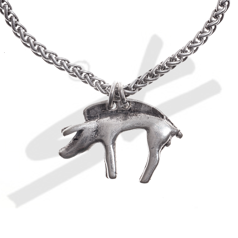 Halskette keltischer Eber, silberfarben