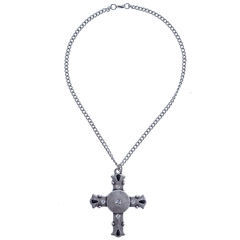 Halskette big cross, silberfarben