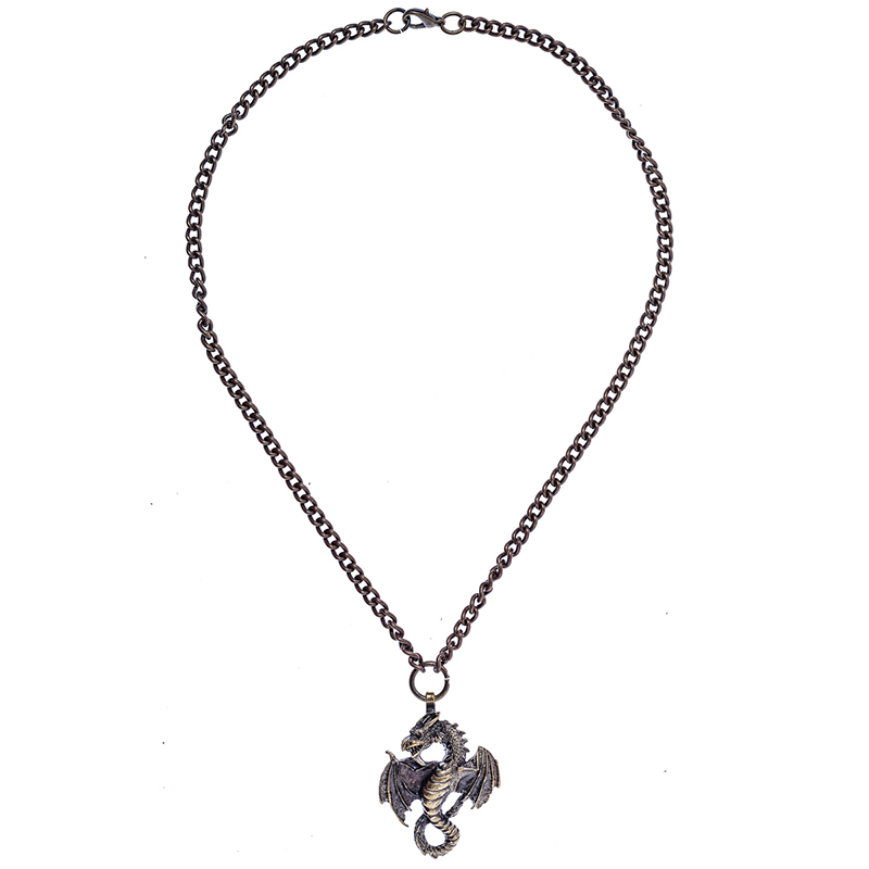 Halskette Drache, messingfarben