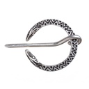 Wikinger-Fibel LOKI silberfarben – Massive ZAMAK-Gewandschließe für Reenactment & LARP