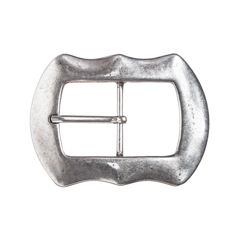 [B694-1] Gürtelschließe „Flint“ – Silberfarbene Voll-Schließe aus ZAMAK für 4 cm breite Gürtel