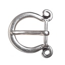 Mittelalter-Schließe „Bodo“ silberfarben – Massive 3 cm Gürtelschnalle mit geschwungener Form