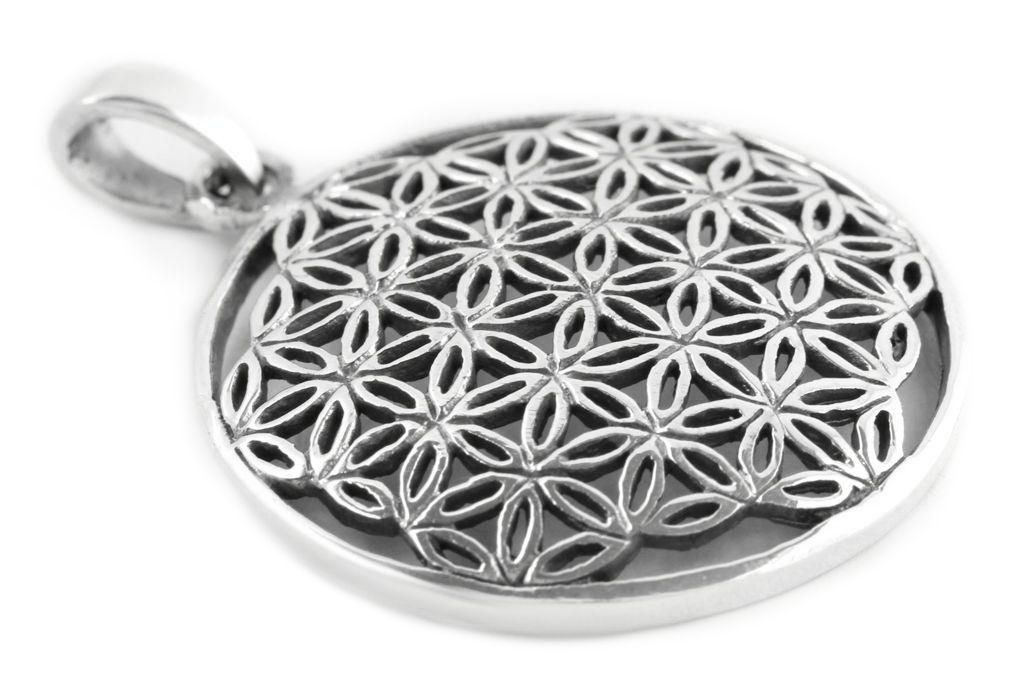 [WK2015-am182] Amulett, Anhänger 'Blume des Lebens' aus Silber 925 - Mittelalter, Larp, Fantasy Schmuck