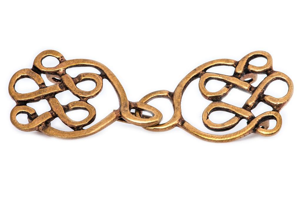 [fb42] Große Vikings Gewandschließe WOTANS RABEN 8 cm – Bronze Fibel Hugin & Munin