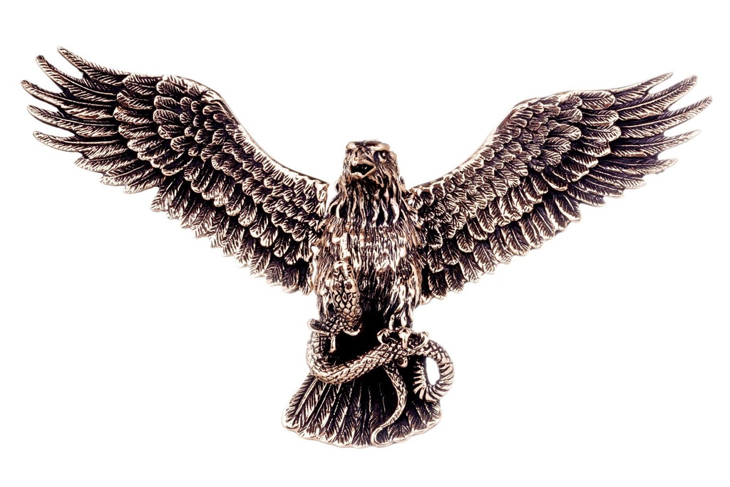 [amb523] Amulett, Anhänger 'Adler mit beweglichen Flügeln' aus Bronze - Mittelalter, Larp, Fantasy Schmuck
