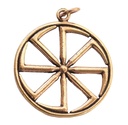 Wikinger Anhänger 'Kolovrat - Großes Glücksrad' aus Bronze - Mittelalter, Larp, Reenactment Schmuck
